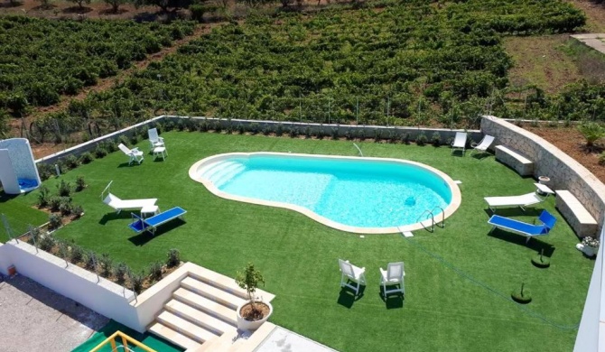 4 bedrooms villa with sea view shared pool and furnished garden at Alcamo 4 km away from the beach